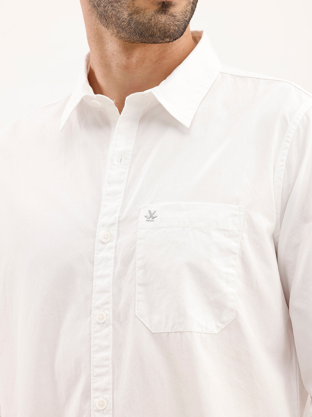 Solid Regular Fit Shirt | White