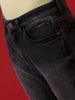 Black Dobby Fade Tapered Jeans