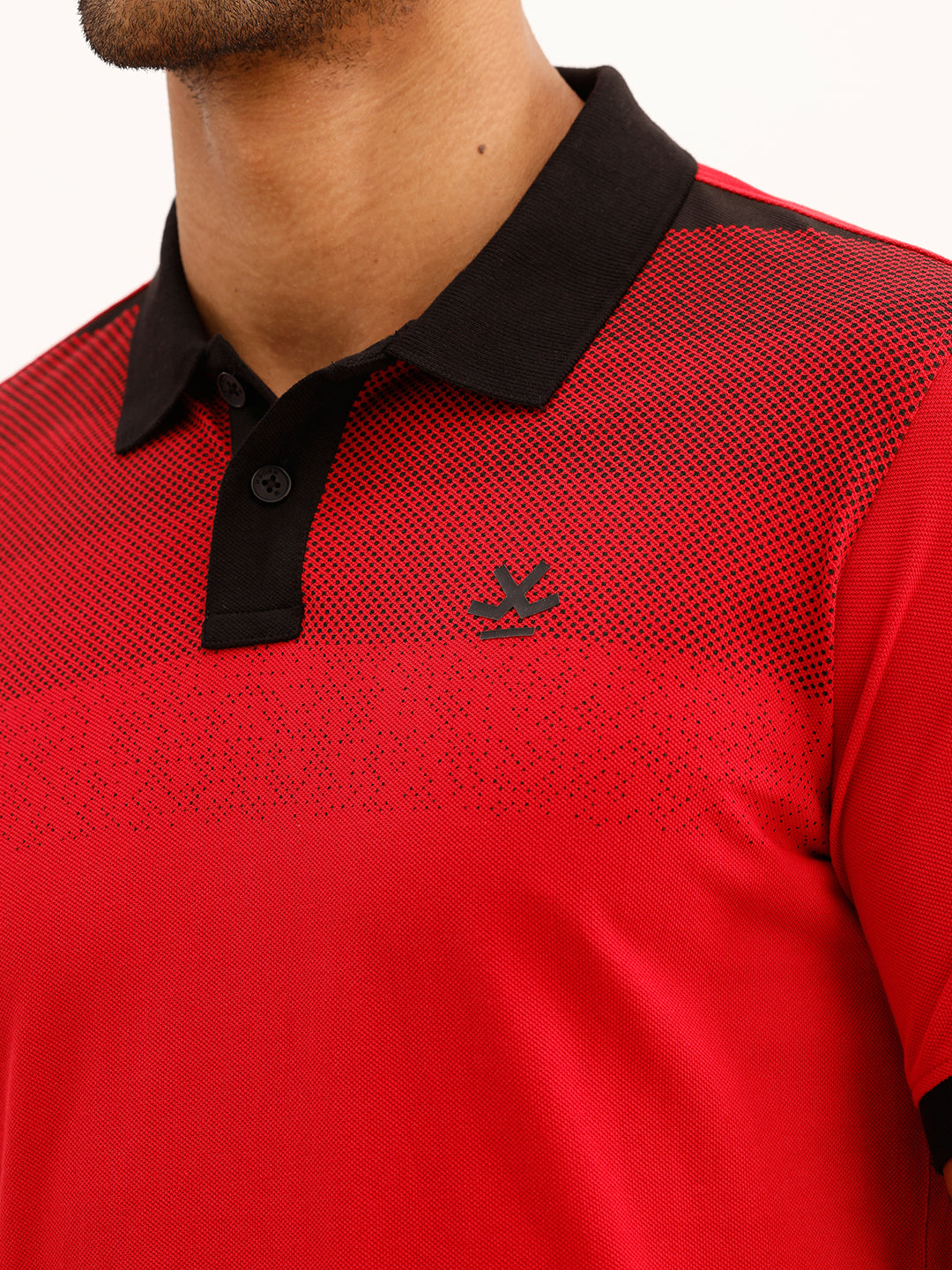 Regular Fit Placement Printed Polo T-Shirt | Red
