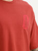 Oversized Fit Placement Printed T-Shirt | Red | WTS02HSOS1063S