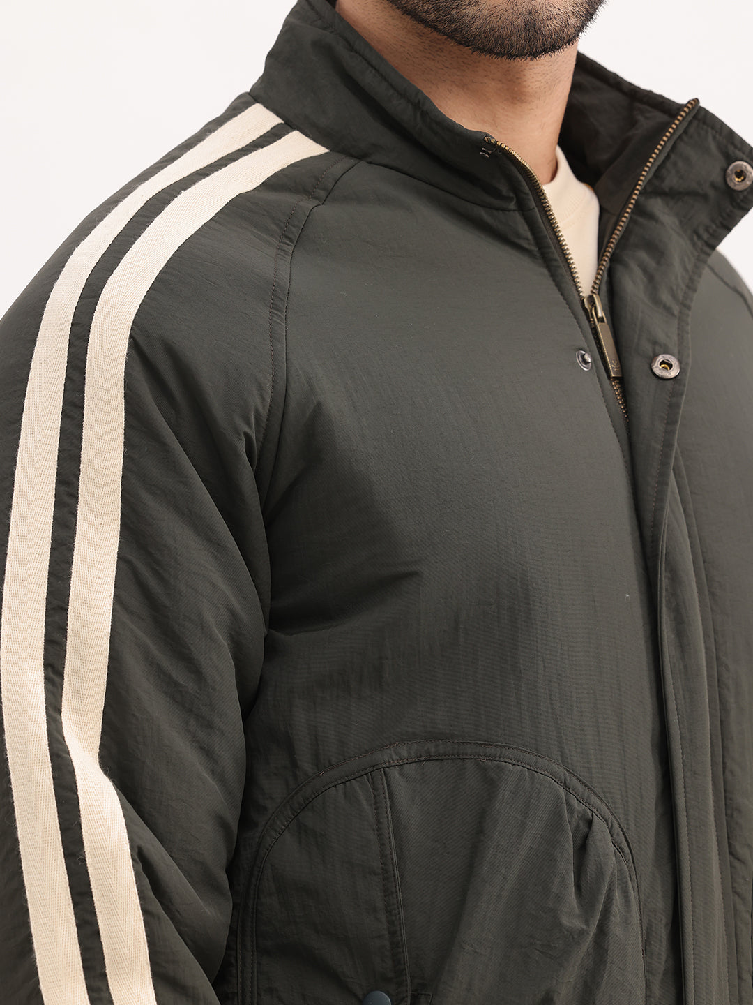 Clasic Comfort Fit Side Stripe Jacket | Olive