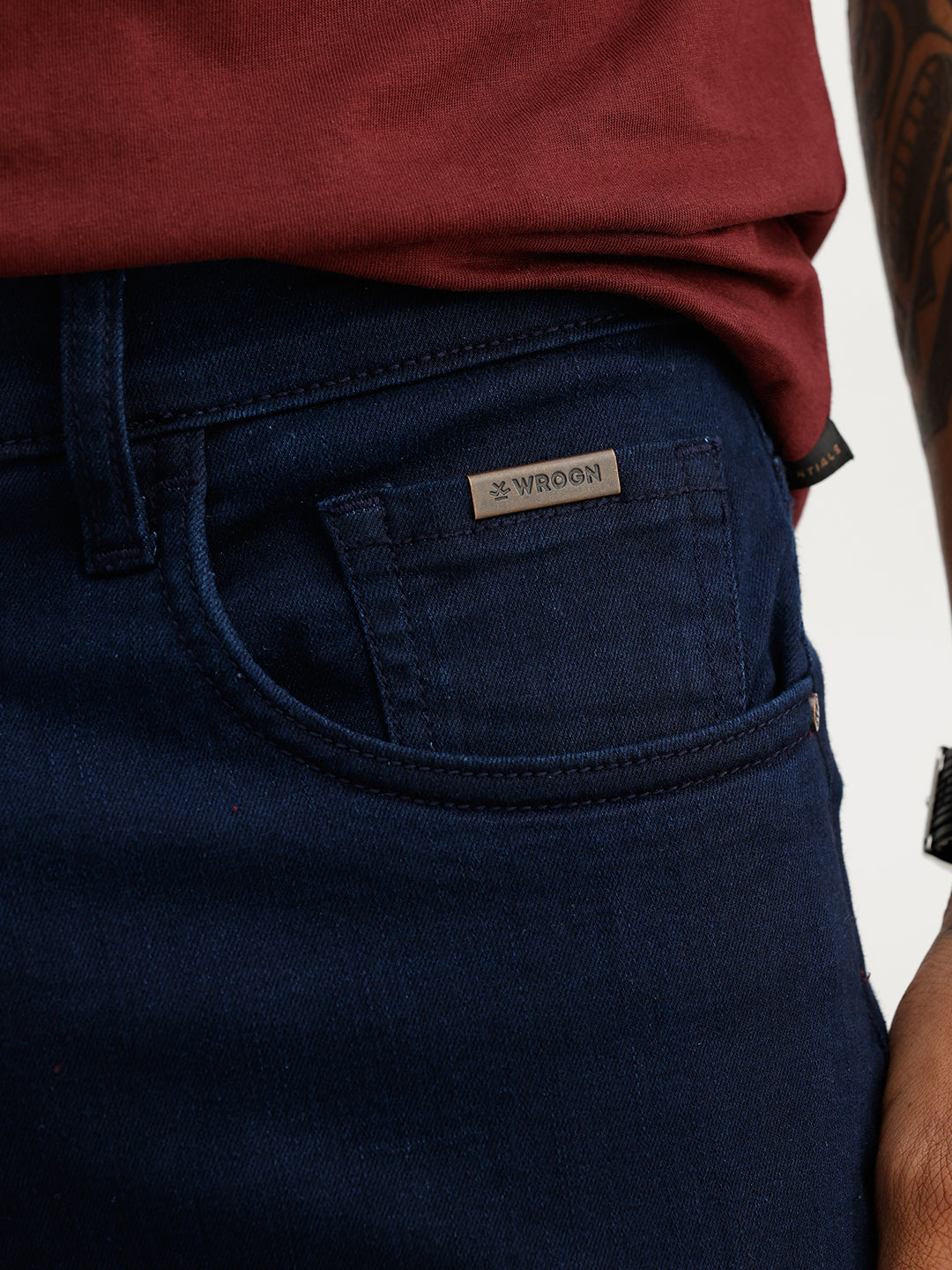 Solid Straight Fit Denim Jeans | Dark Blue