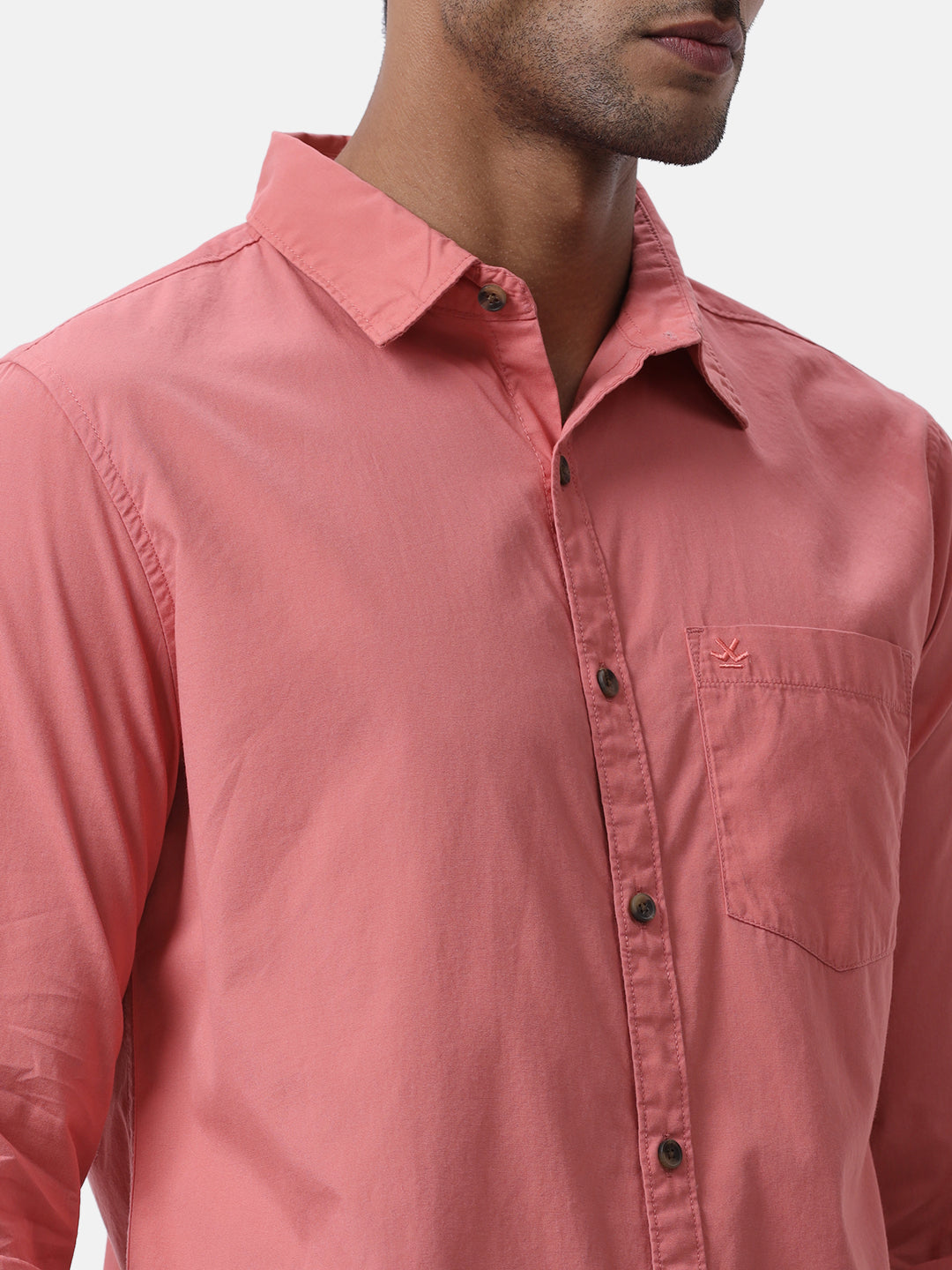 Solid Pink Solid Casual Shirt