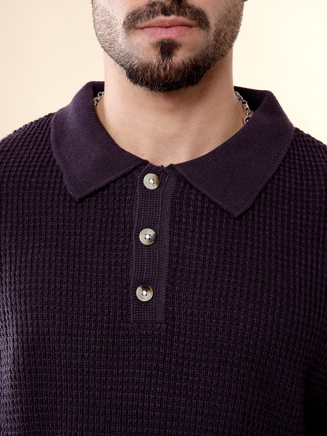 Violet Knit Spread Collar Sweater