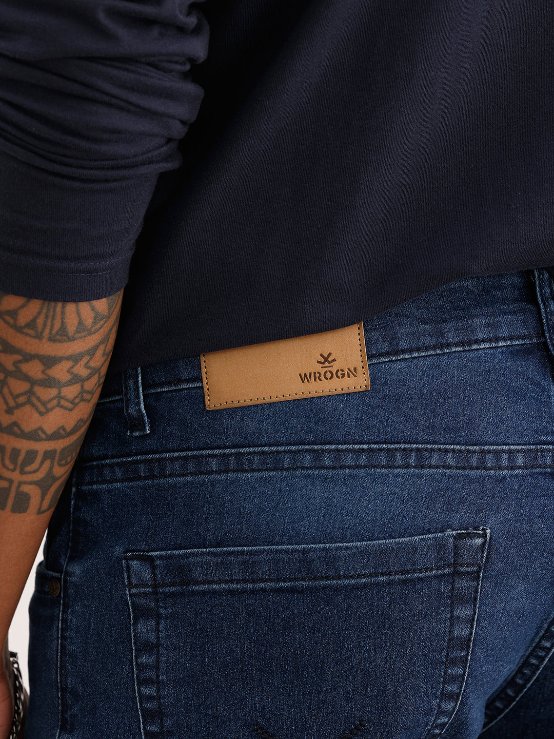 Washed Slim Fit Denim Jeans | Dark Blue