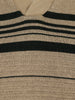 Striped Knitted Johnny Collar Polo Tee | Beige