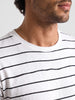Classic Slim Fit Striped Shirt | Off White | WKTS0444