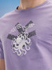 Slim Fit Puffer Printed T-Shirt | Purple