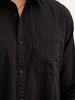 Solid Regular Fit Full Sleeve Shirt | Black