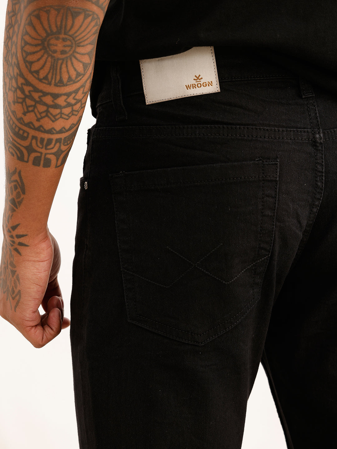 Slim Fit Solid Denim Jeans | Black