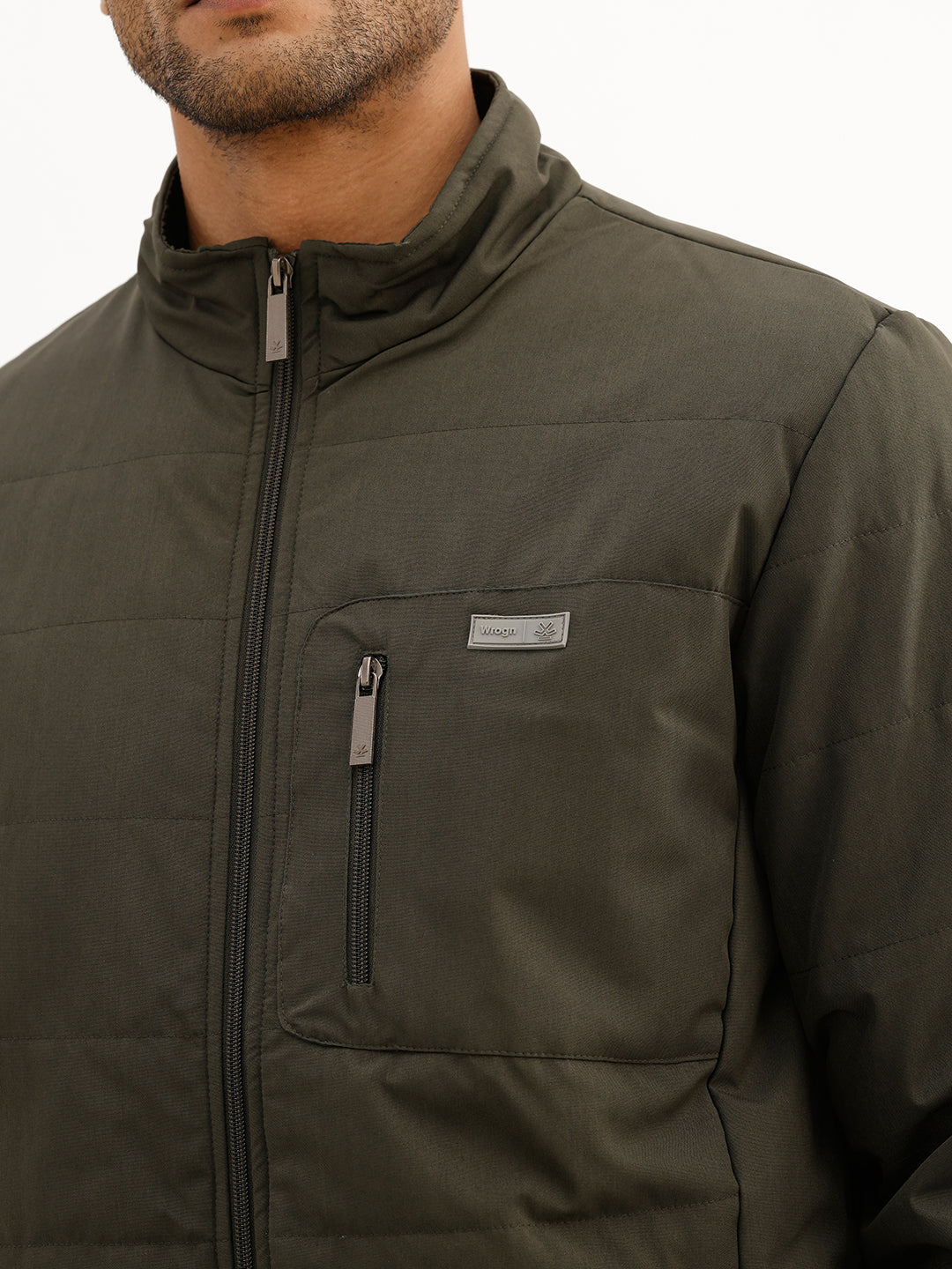 Classic Regular Fit Puffer Jacket | Green