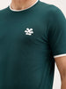 Reular Fit Contrast Collar HD Printed T-Shirt | Dark Green