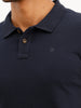 Solid Slim Fit Polo T-Shirt | Navy Blue