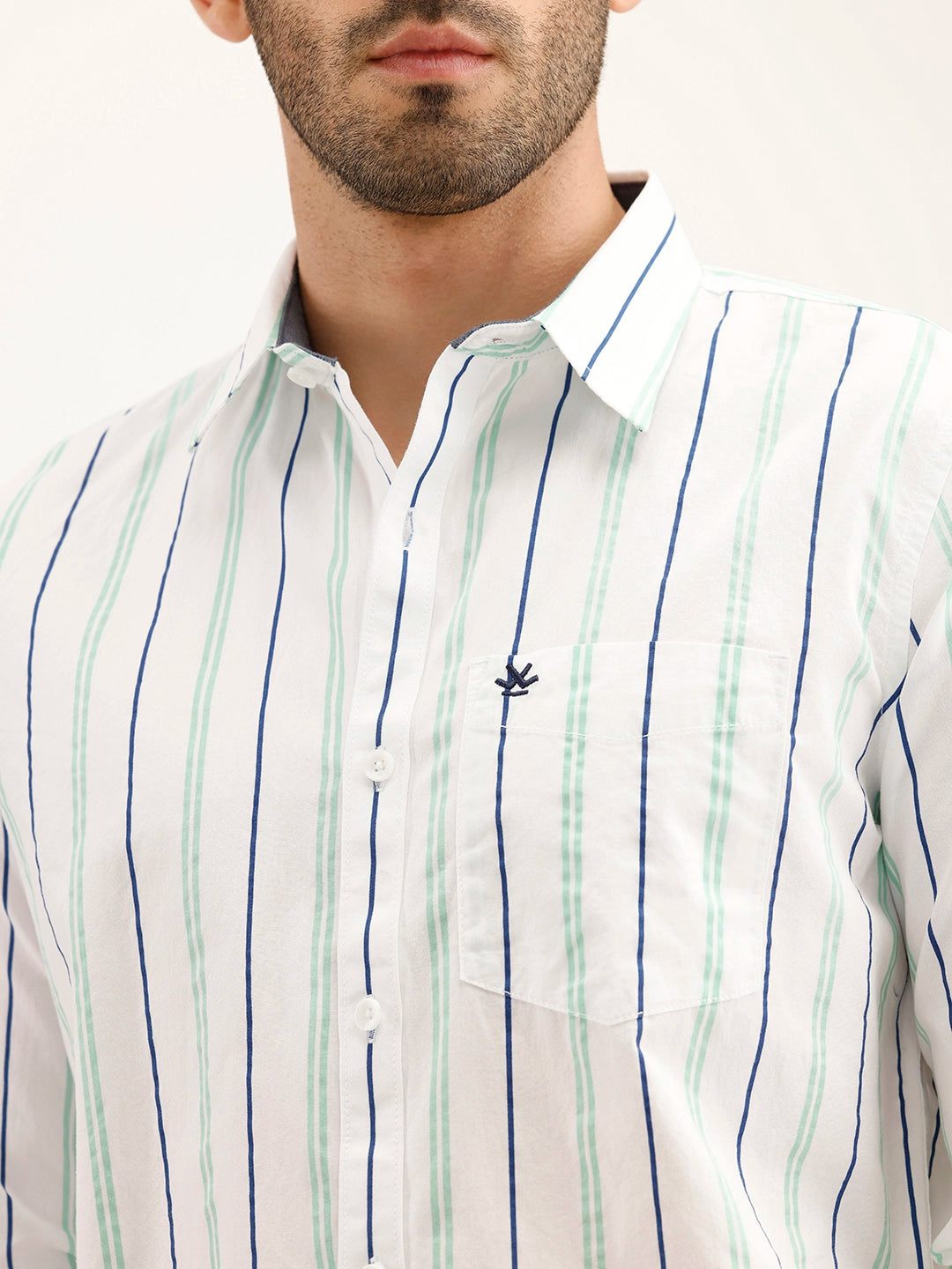 Slim Fit Striped Shirt | White