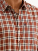 Regular Fit Full Sleeve Checkered Shirt | Brown