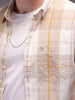 Textured Checkes Dobby Shirt  | Khaki