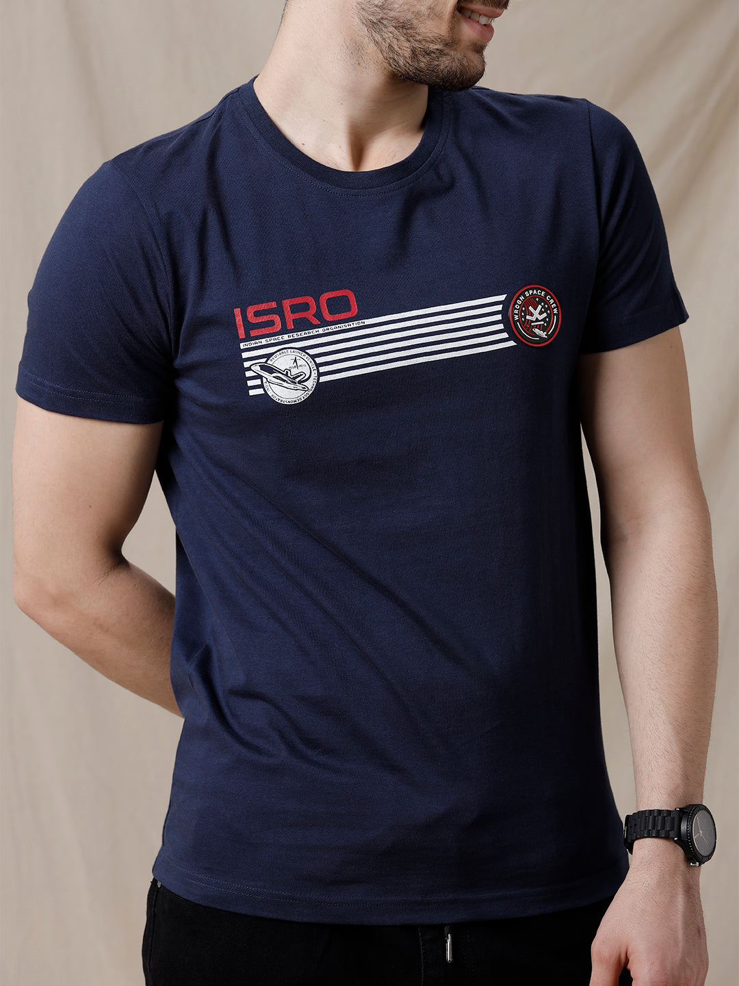 ISRO Print Casual T-Shirt