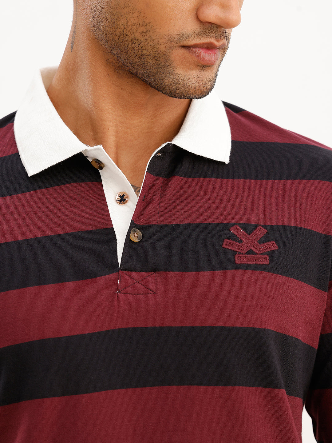 Regular Fit Full Sleeve Polo T-Shirt | Maroon