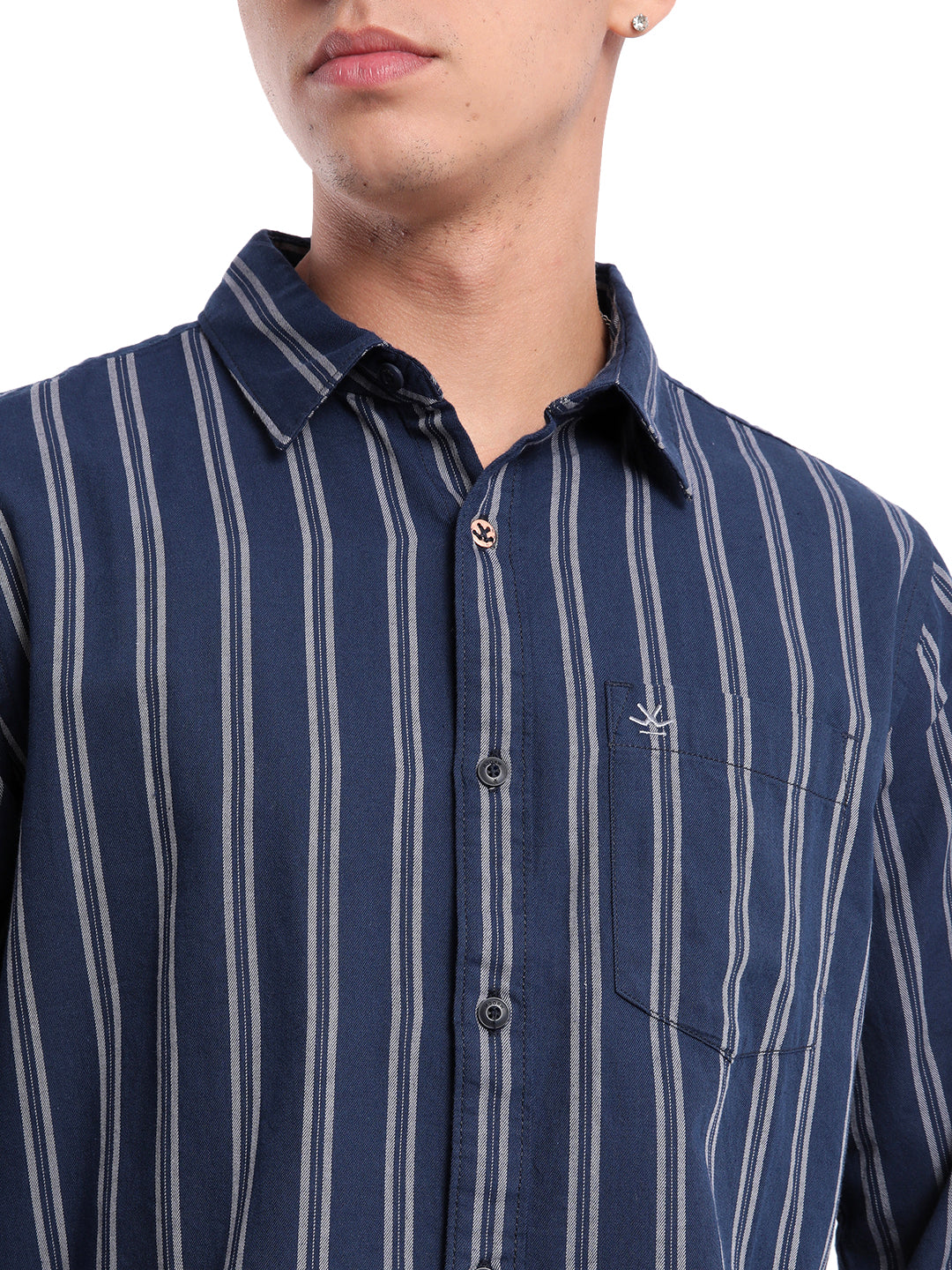 Striped Blues Casual Shirt