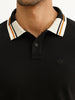 Classic Contrast Collar Polo T-Shirt | Black