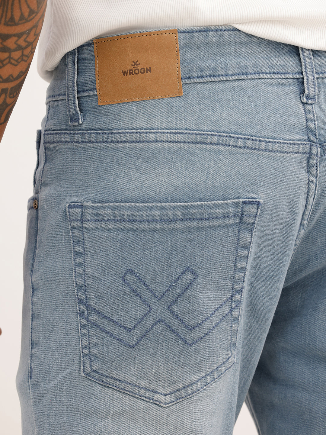 Solid Skinny Crop Fit Denim Jeans | Light Blue