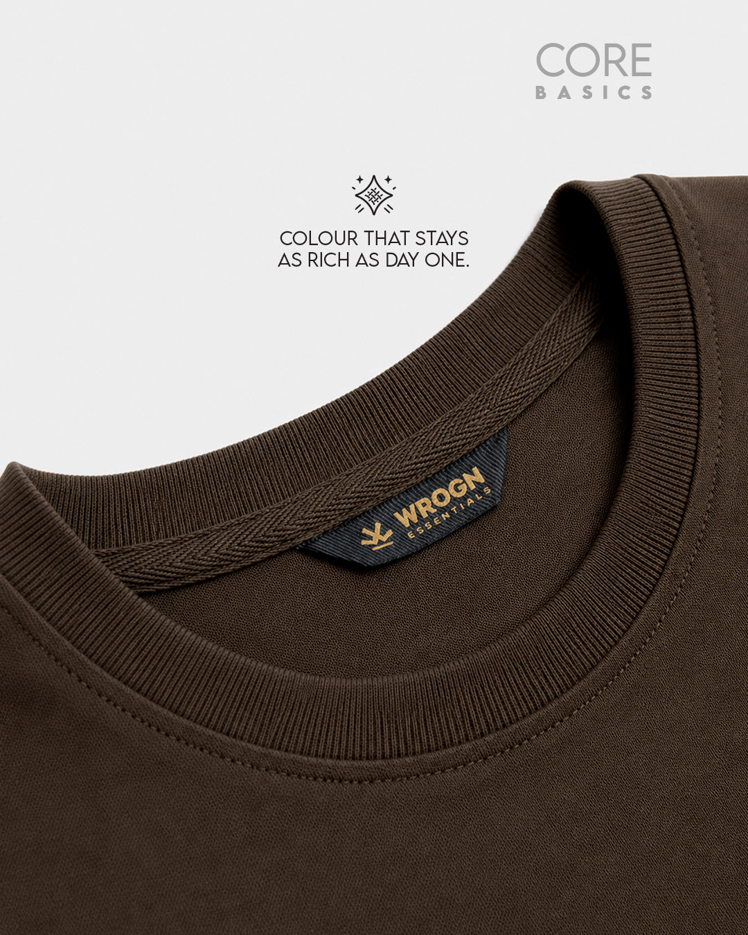 Core Basics Oversized Fit T-Shirt | Essential | Brown | WTS01HSSL1310W