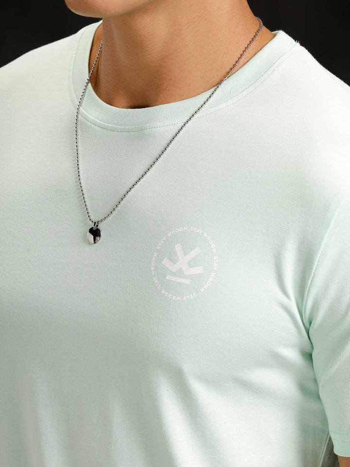 Logo Placement Printed T-Shirt | Light Green