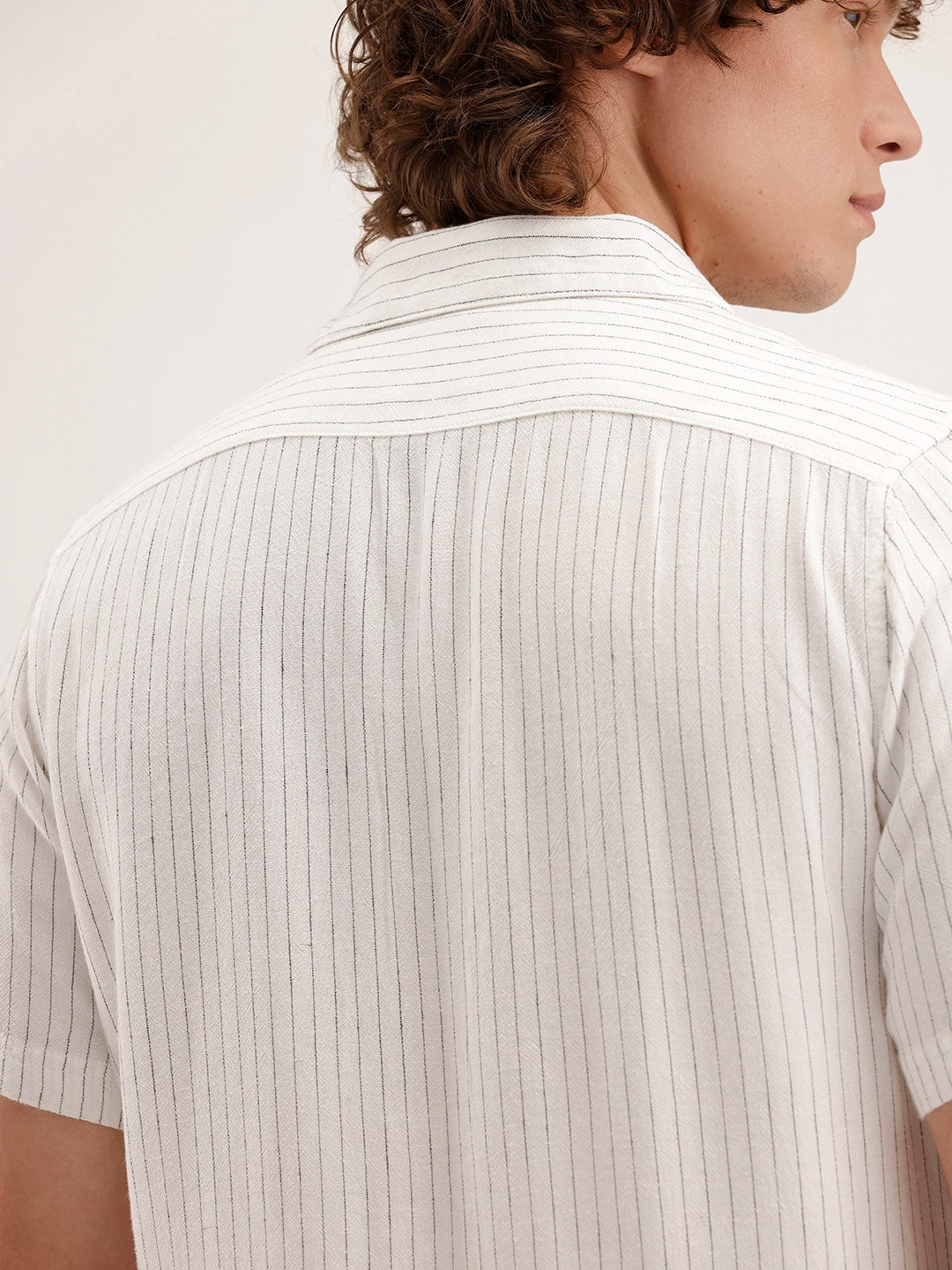 Slim Fit Striped Shirt | White