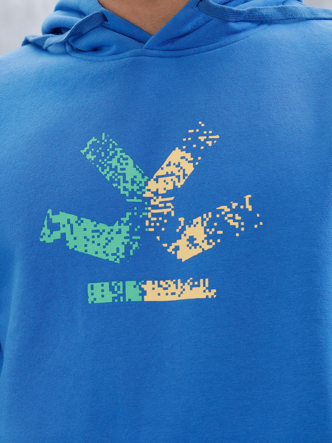 Wrogn Comfort Fit Graphic Hoodie Sweatshirt For Men | Blue
