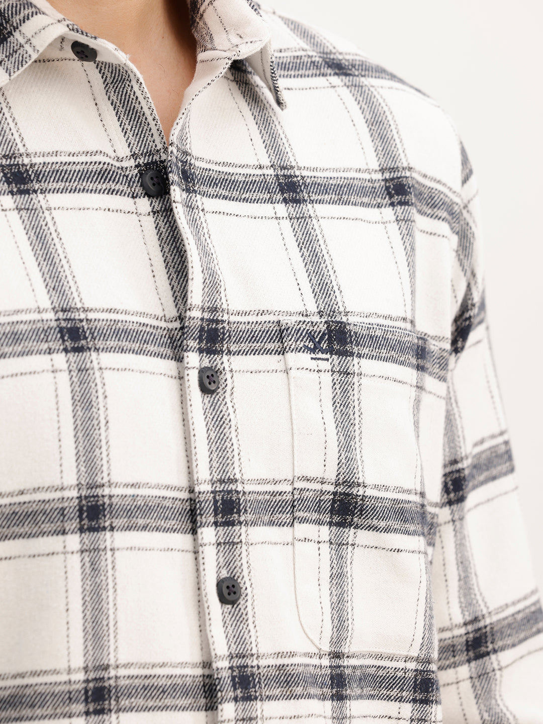 Classic Slim Fit Checkered Shirt | White | WSH02FSSL0325S