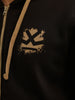 Classic Printed Zipper Hooded Sweatshirt | Black