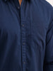 Solid Regular Fit Full Sleeve Shirt | Navy Blue