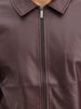 Solid Regular Fit Zipper Jacket | Wine