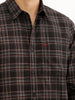 Classic Slim Fit Checkered Shirt  | Black