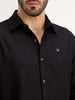 Textured Men's Casual Slim Fit Shirt | Black