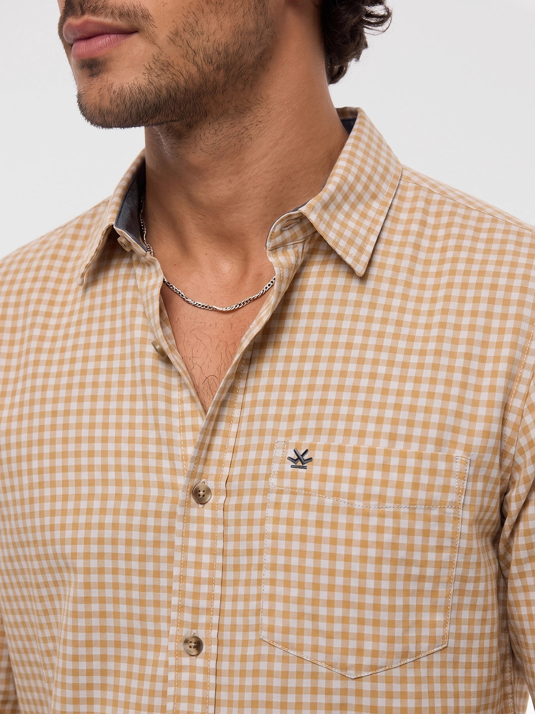 Classic Full Sleeve Checkered Shirt | Yellow