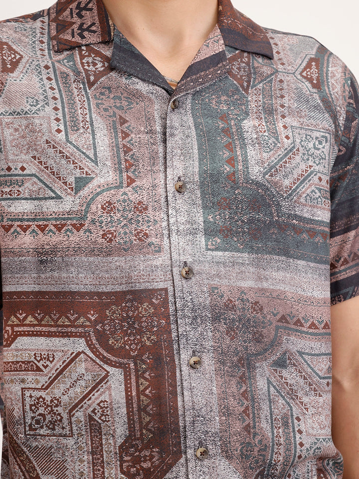 Slim Fit Resort Collar Shirt | Black