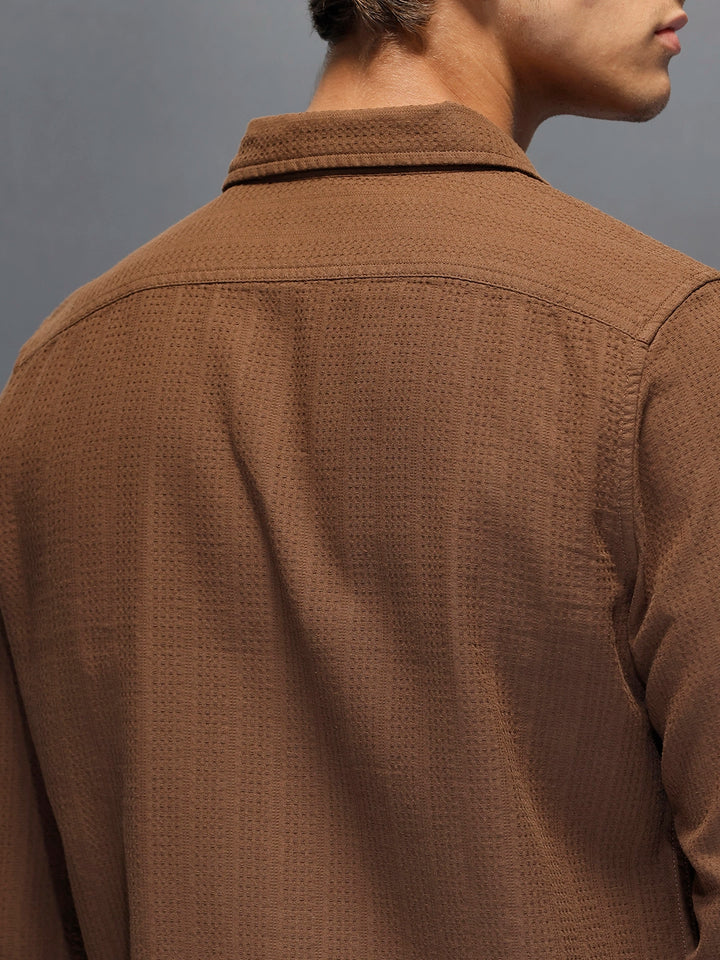 Men's Slim Fit Casual Shirt  |  Dark Brown