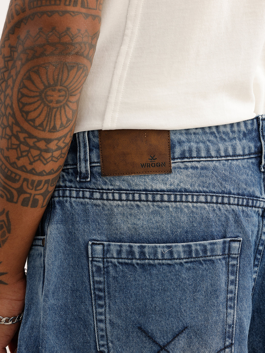 Faded Baggy Fit Denim Jeans | Light Blue