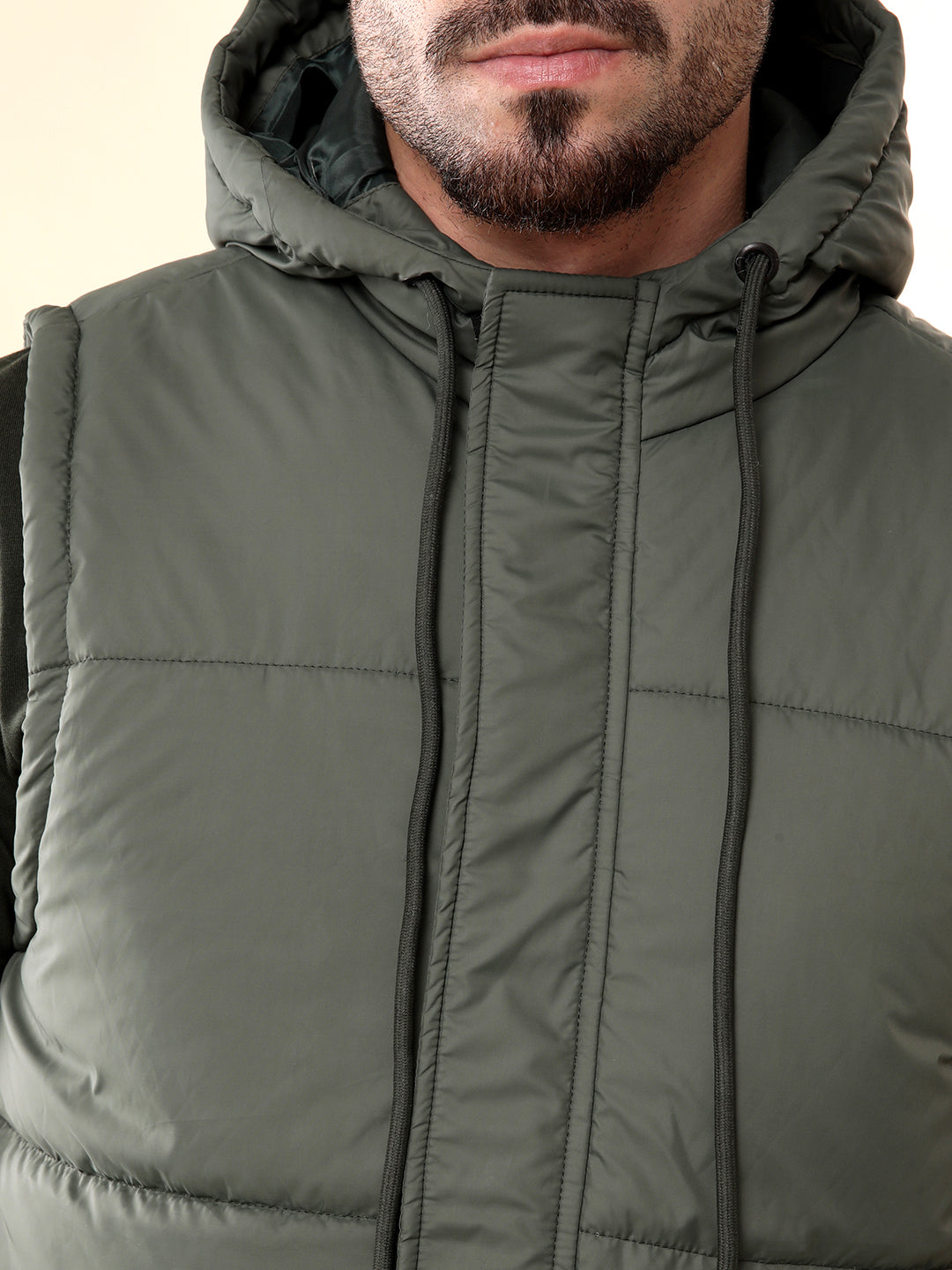 Hooded Olive Puffer Jacket