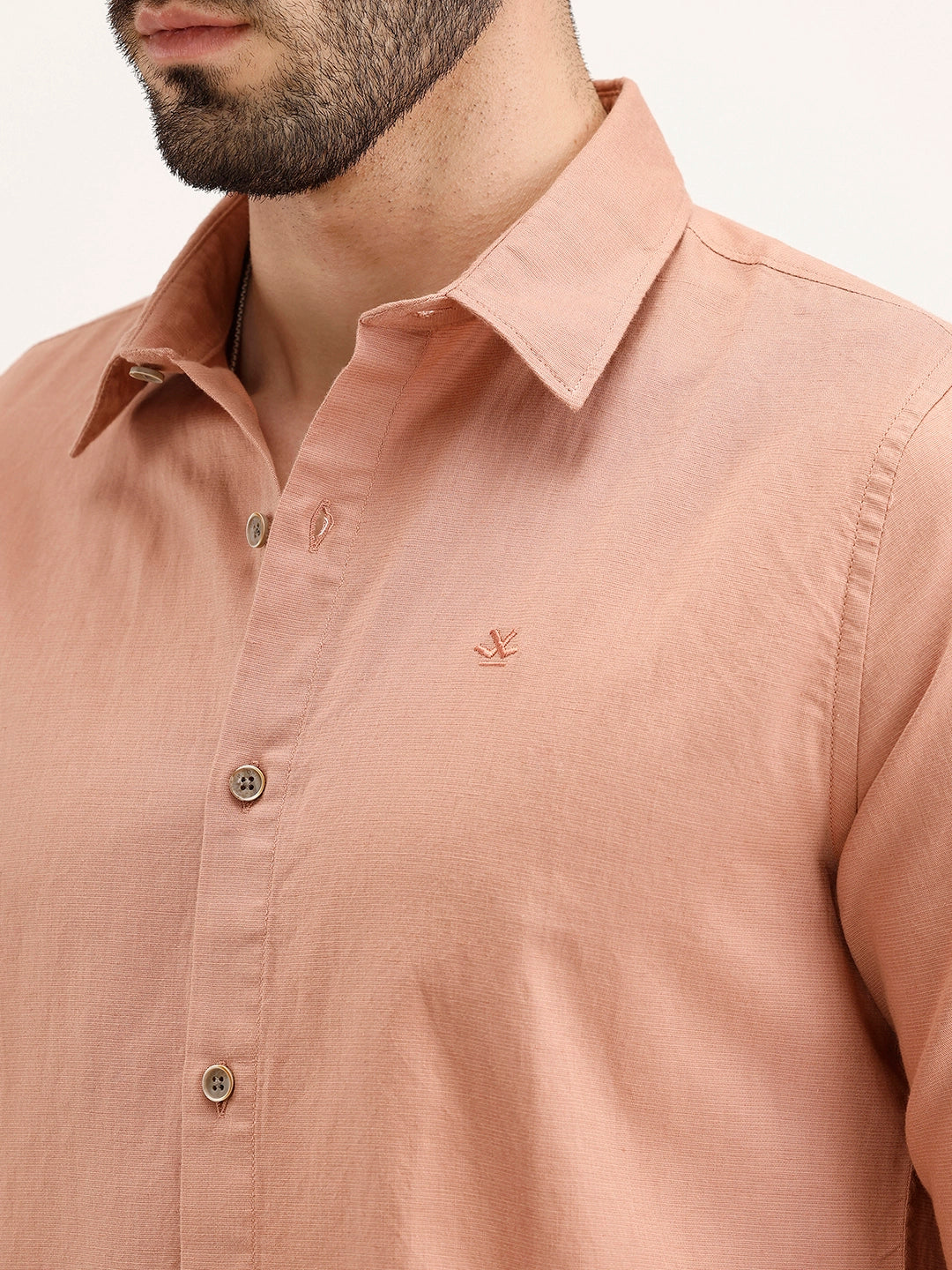 Regular Fit Linen Blend Shirt | Light Brown