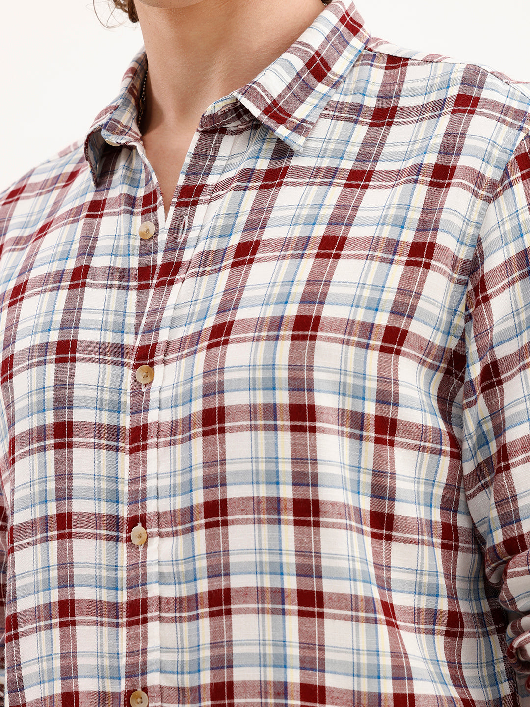 Slim Fit Checkered Shirt  | Brown