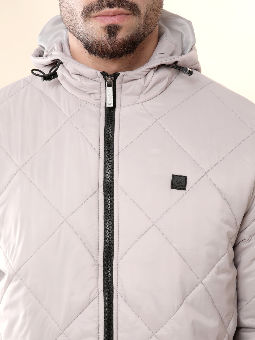 Grey Clouds Hooded Puffer Jacket