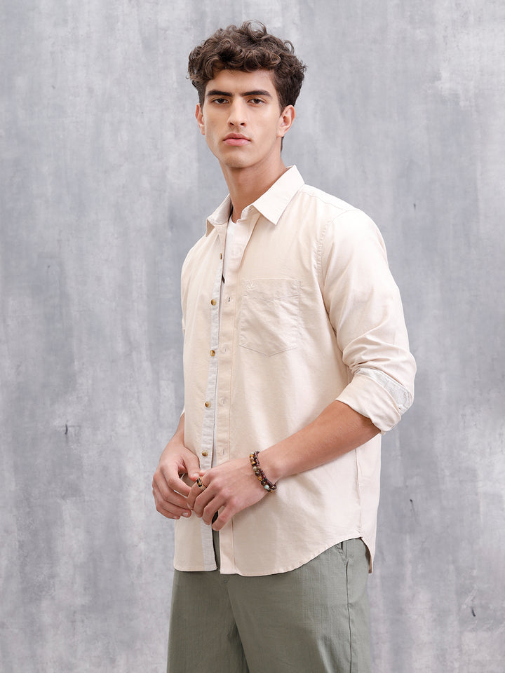 Premium Oxford Shirt In Slim Fit | Beige