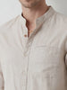 Classic Solid Mandrin Collar Shirt | Grey