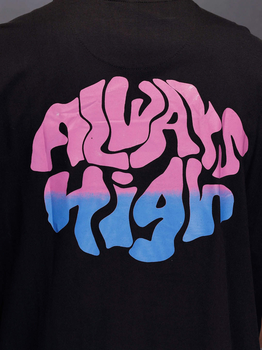 Men's oversized tee with back print | Black