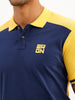 Regular Fit Pannel Printed Polo T-Shirt | Navy Blue