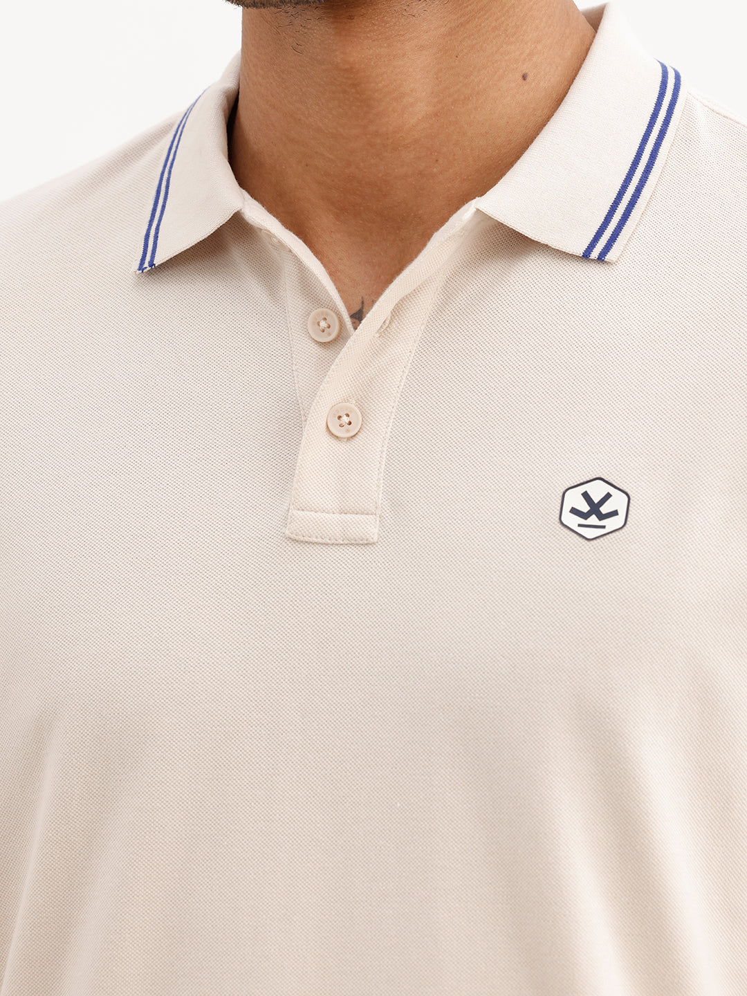 Classic Tipping Collar Polo T-Shirt | Beige | WWTS236F