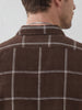 Slim Fit Checkered Shirt | Brown