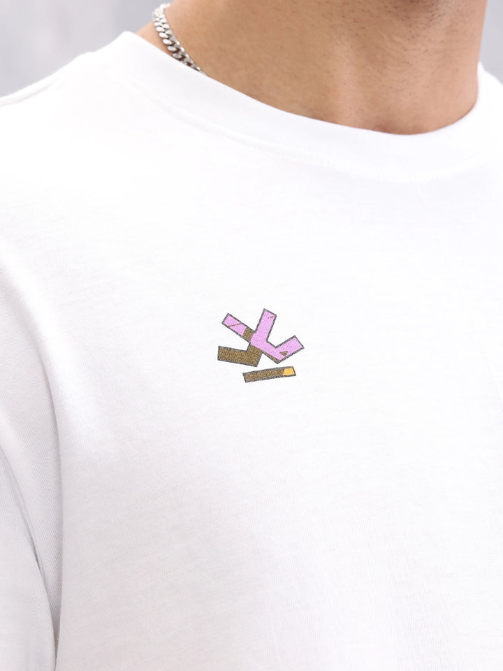 Graphic Printed Oversized Fit T-shirt | White